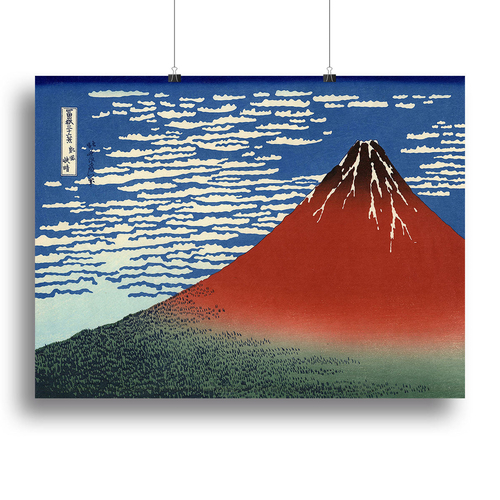 Red southern wind on Fiji on a clear morning by Hokusai Canvas Print