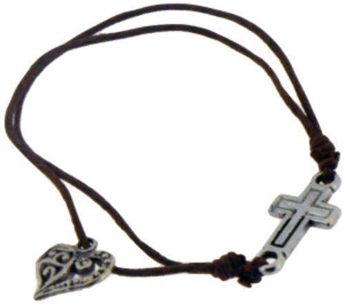 Solid Rock Jewelry 144602 Dark Brown Cotton Adjustable Friendship with