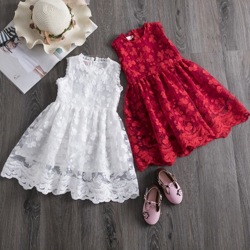 5 6T Flower Mesh Casual Lace Embroidery Princess