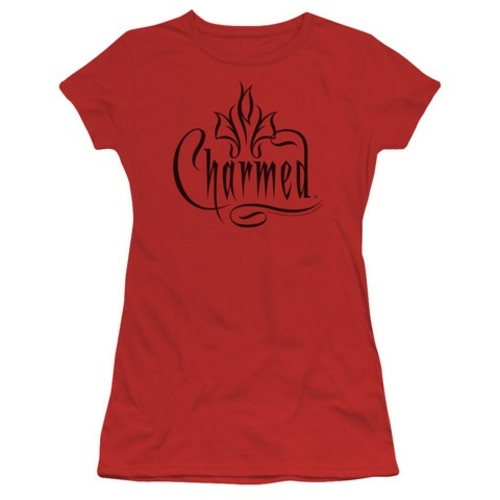 Trevco Charmed-Charmed Logo - Short Sleeve Junior Sheer Tee - Red- Med