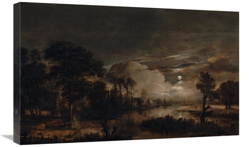 Global Gallery GCS-459978-30-142 30 in. Moonlit Landscape with A View 