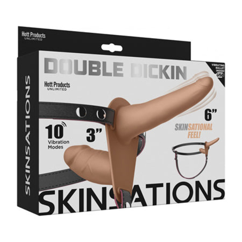 Skinsations Double Dickin Vibrating Dual-Sided Strap-On With Harness