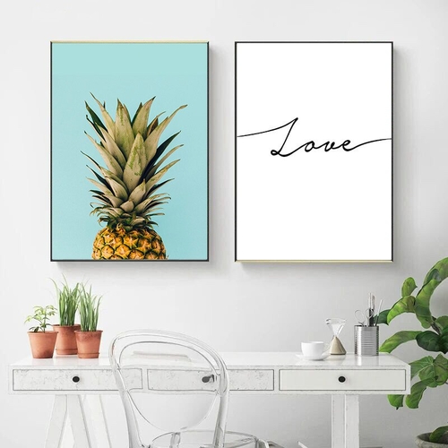 Pineapple Minimalist Canvas Painting Wall Art