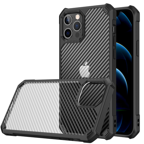 KIKO Super Armor Translucent Carbon Fiber Hybrid Case for iPhone 13