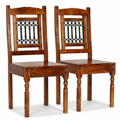 Dining Chairs 4 pcs Solid Wood with Sheesham Finish Classic