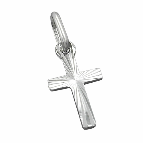 pendant cross diamond cut silver 925