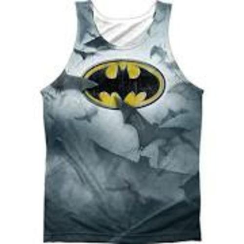 Trevco BM2353-TKPP-5 Batman & Bats Logo-Adult 100 Percent Poly Tank To