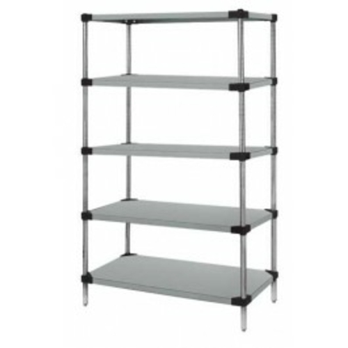 Galvanized Steel 5 Shelf Solid Shelving Unit - 24 x 36 x 74 in.