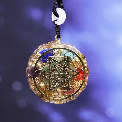 Chakra Orgonite Energy Crystal Pendant Resin Jewelry Handcraft Pendant