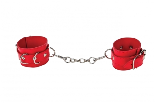 Leather Cuffs for Hands and Ankles - Red