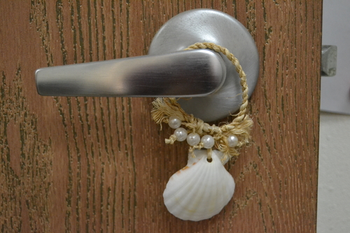 White Irish Seashell Hanger Beach Decor