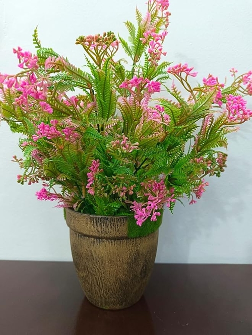Artificial Pink Bonsai Grass Plants with Pot 