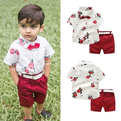 Toddler Kids Baby Boy Gentleman Clothes Summer