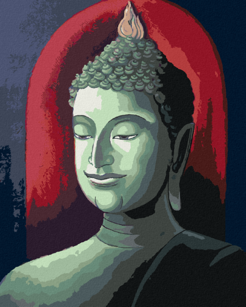 Paint by Numbers - BUDDHA ON A RED BACKGROUND