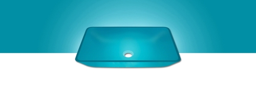 Colored Glass Vessel Sink, Turquoise