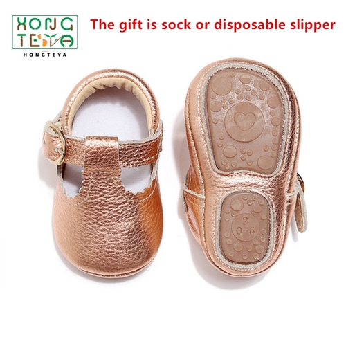 Genuine leather T bar Mary jane Baby Girls Shoes