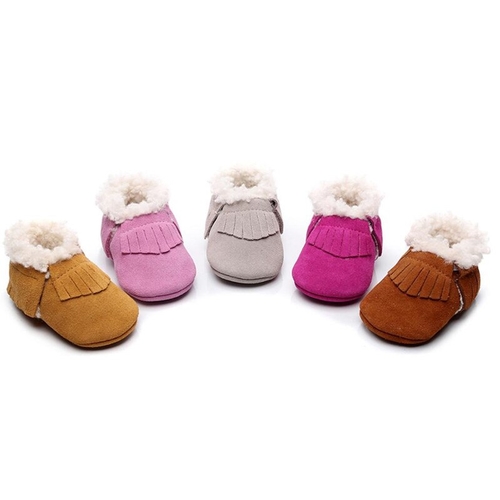 Baby Toddler Shoes baby moccasins with hard rubber