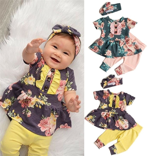 0-24M Sweet Newborn Baby Girls Outfits Clothes