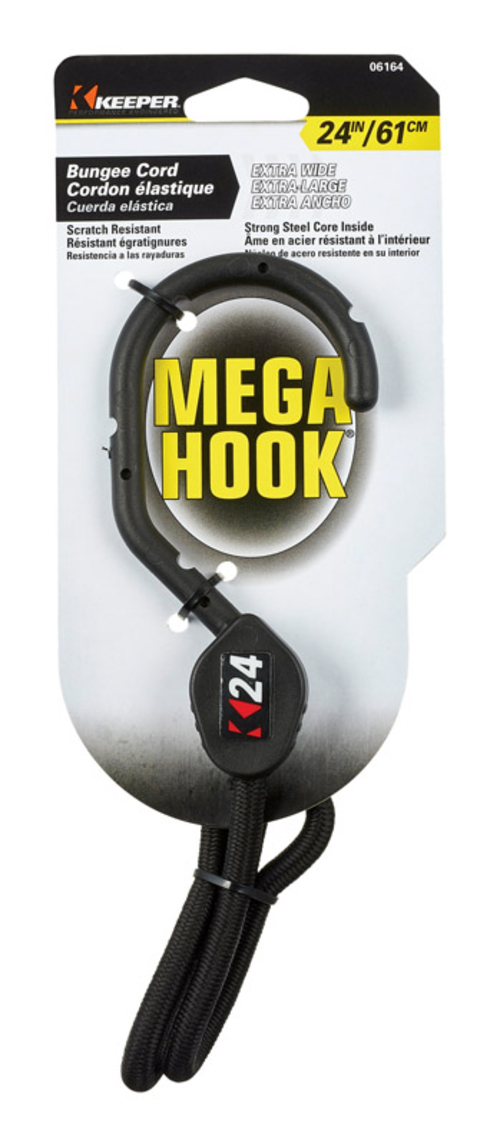 Keeper 8865545 24 in. Mega Hook Bungee Cord, Black