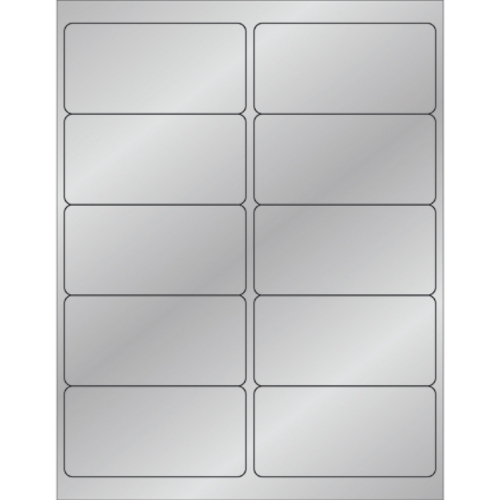 Box Partners LL211SR 4 x 2 in. Silver Foil Rectangle Laser Labels - Pa