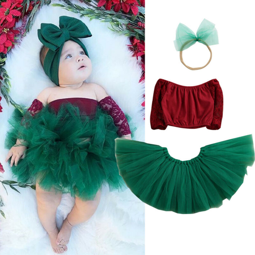 Newborn Infant Baby Girl Christmas Clothes Sets