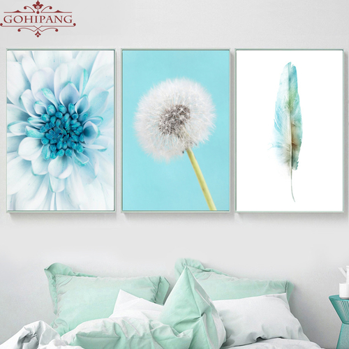 Flower Dandelion Feather Wall Art Nordic