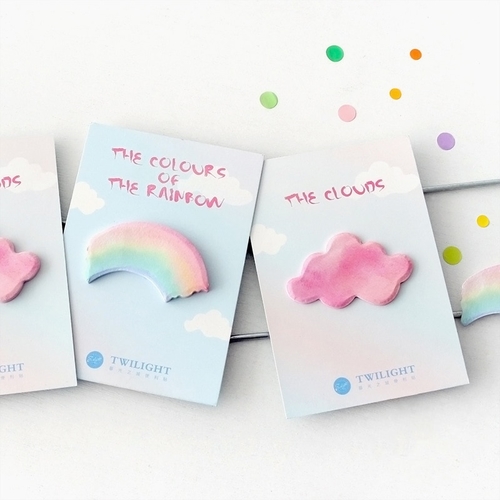 Cute Cloud Rainbow Sticker Bookmark Marker