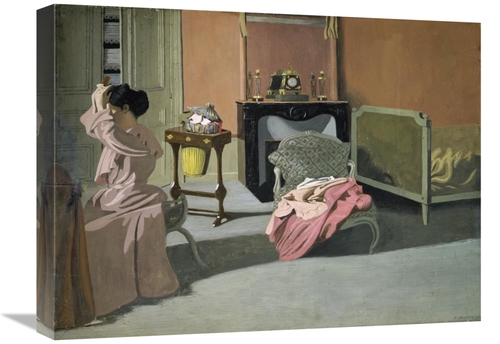 Global Gallery GCS-283274-22-142 22 in. Lady Doing Her Hair Art Print 