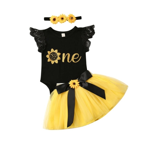 0 18M 3PCS Infant Baby Girl 1st Birthday Outfit