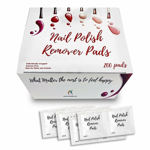 Nail Polish Remover Pads. Pack of 200 Remover Wipes. Non-Sterile