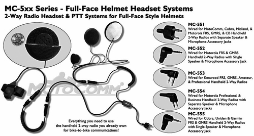 Magnum MC559 Full Face Headset Wired for Vertex Radios