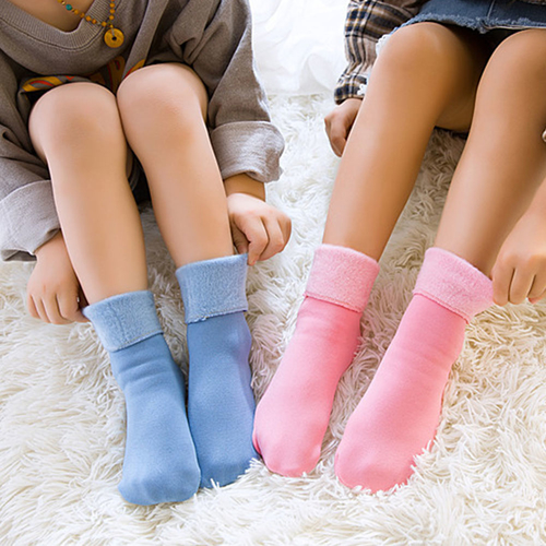 Soft Warm Lovely Solid Socks Kids Winter