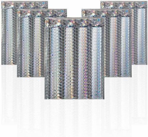 Metallic Holographic Bubble Mailers 7.25 x 11 Size. Pack of 25 Foil