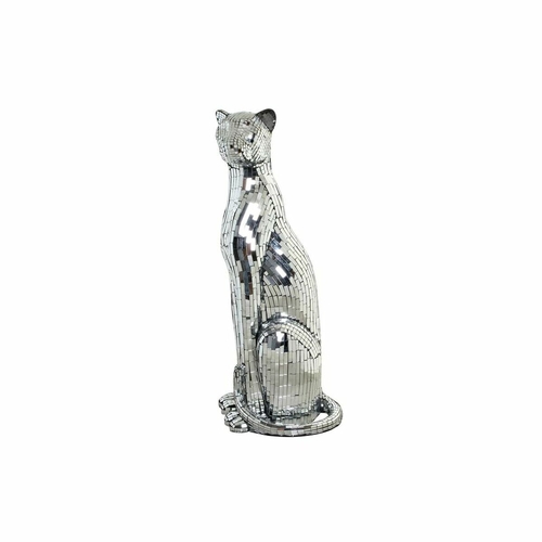 Decorative Figure DKD Home Decor Silver Leopard Resin (30 x 26 x 64.5