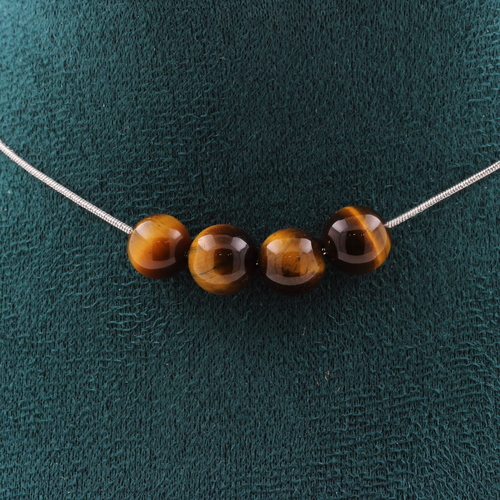 Tiger's Eye 8 mm 4 beads necklace. 