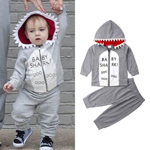 Casual Toddler Kids Baby Boy Shark Sets Cotton