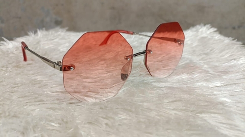 Uv Protection Ultra Lightweight Rectangular Polarized Sunglasses-Peach