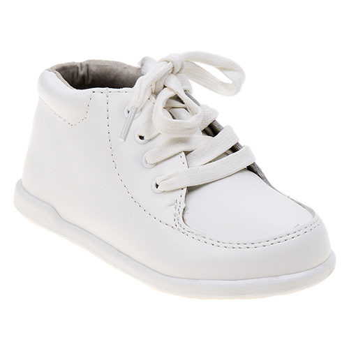 Smart Step ST2136 Unisex Leather Infant Walking Shoes, White - Med