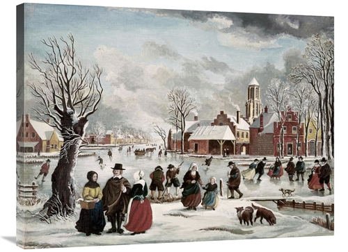 Global Gallery GCS-276832-36-142 36 in. Winter Life in Holland Art Pri