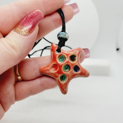 Ceramic Star Fish Necklace Boho Starfish