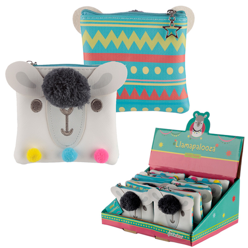 Handy PVC Purse - Llama Design with Pom Pom