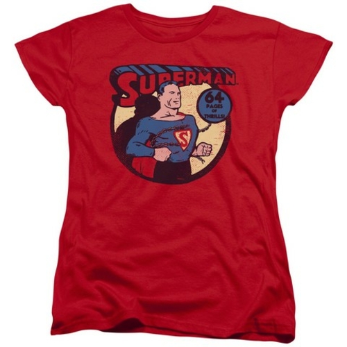 Trevco Dc-Superman 64 - Short Sleeve Womens Tee - Red- 2X