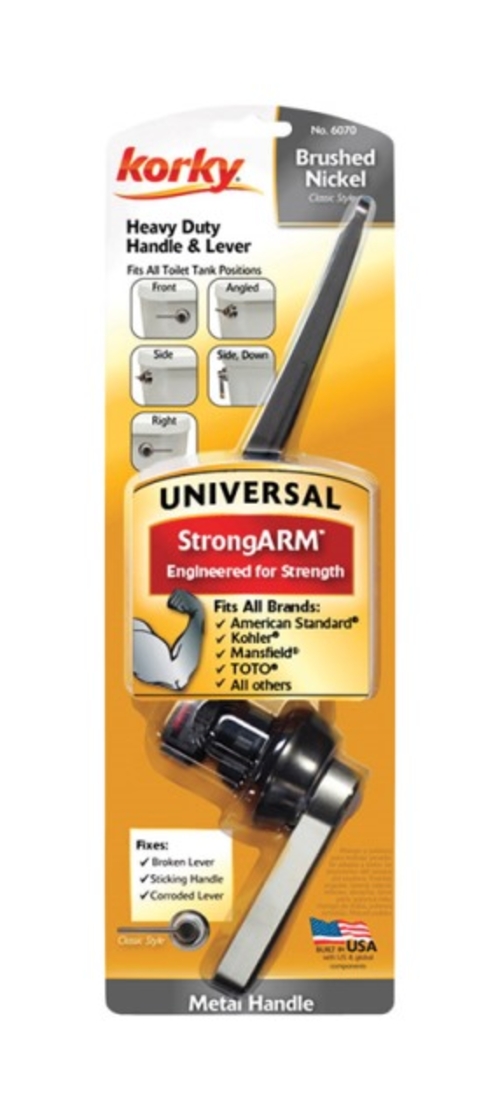 Korky Plus 6070BP StrongARM Tank Lever  Brushed Nickel - 3.5 in.