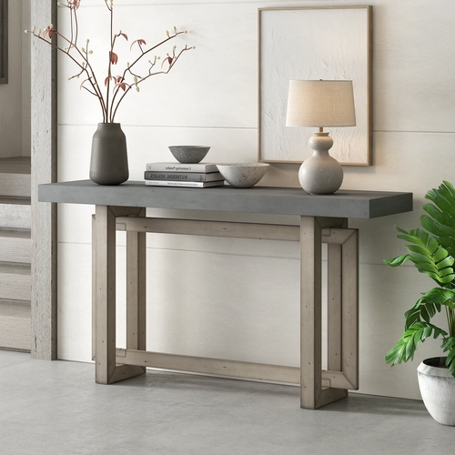 Contemporary Console Table with Wood Top, Extra Long Entryway Table