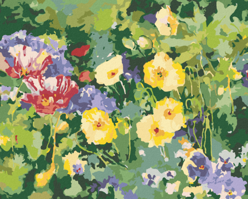 Zuty - Paint by Numbers â€“ BED OF COLOURFUL FLOWERS (JUDY BUSWELL),