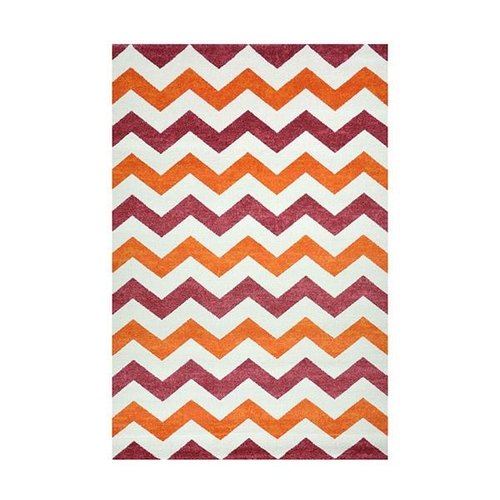 Infinity Chevron Red Polypropylene Rug