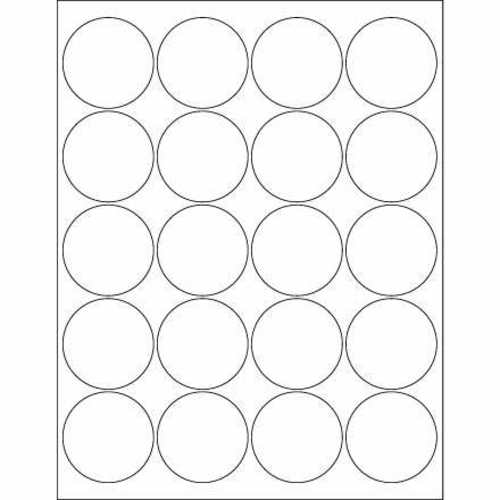 Box Partners LL302 2 in. Glossy White Circle Laser Labels - Pack of 20