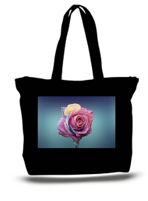 Pink Rose Large  Tote Grocery & Stuff Bag