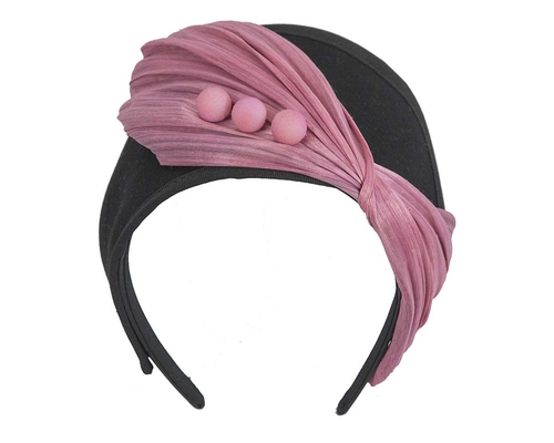 Black & dusty pink crown winter fascinator