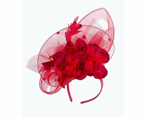 Red bespoke fascinator